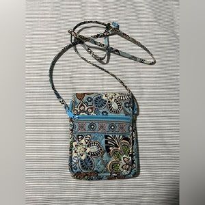 Vera Bradley small hipster crossbody, blue floral